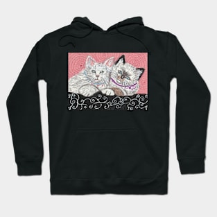 Kitten friends pals art Hoodie